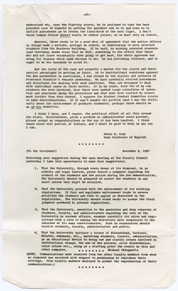 Verbatim Copies of Letters, Memoranda and Notes Received by the President or the Faculty Council from Members of the Faculty Related to Protests Against Placement Interviewing by the Dow Chemical Company, 31 October – 27 November 1967