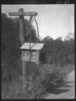Old mail box on John Muir trail between Beaumont and Burkesville