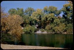 Wichita homes across the Arkansas river form Central Riverside Park