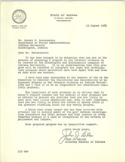 Proposal to establish the Center for the Forensic Sciences at Indiana University, 1965