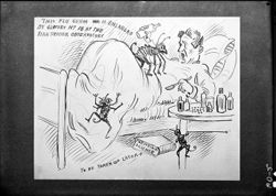 Vawter cartoon in letter to Genolin, when Bill had flu