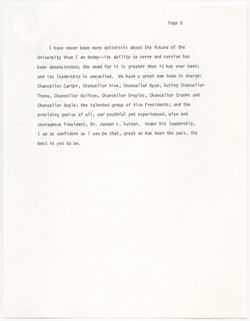 "Remarks for Alumni Barbeque," Near Well House on Campus, June 6,1970