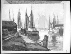 Copy of painting--dock and boats