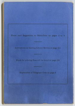 Kodascope Library: Descriptive Catalogue of Kodascope Library Motion Pictures (Fifth Edition), 1932