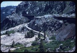 Snow sheds of Southern Pacific RR seen form Donner Summit