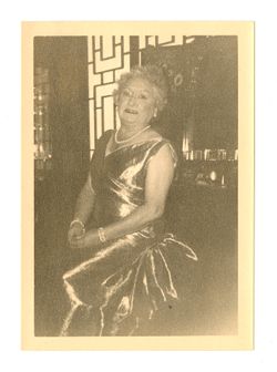 Peggy Howard in metallic dress 2