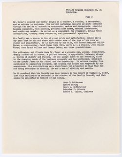 31: Memorial Resolution for Wallace O. Yoder, ca. 31 May 1966