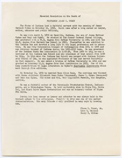 Memorial Resolution for James M. Ogden, ca. 15 January 1957