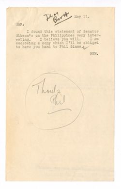 11 May 1938: To: George B. Parker. From: Roy W. Howard.