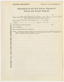 Curtis, Edith Margaret - Draft registration and Red Cross