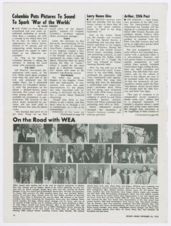 Record World, "On the Road with WEA," September 30, 1978.