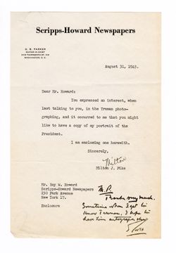 31 August 1945: To: Roy W. Howard. From: Milton J. Pike.