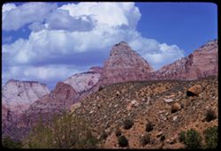 Mtns. above east wall of Zion Canyon seen from Springdale