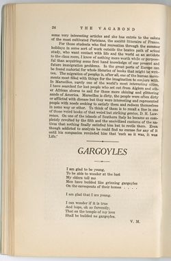 "Gargoyles," V.M.
