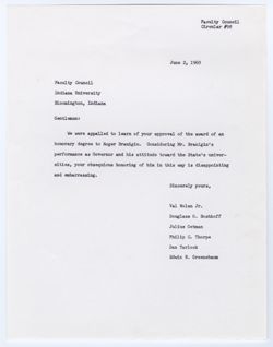 98: Honorary Degree to Roger Branigin, 02 June 1969
