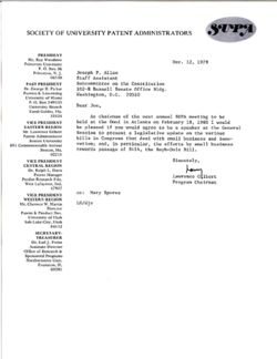 Letter from Lawrence Gilbert to Joseph P. Allen, December 12, 1979