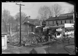 Fire, January 13, 1954, West Main street stores