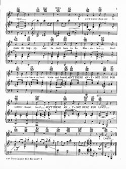Ain't There Anyone Here for Love?, piano-vocal score, 1953