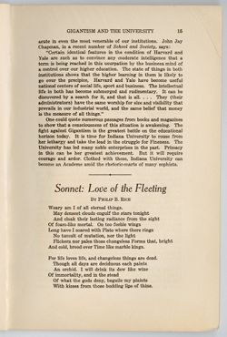 "Sonnet: Love of the Fleeting," Philip B. Rice