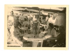 Margaret Howard and others at an outdoor restaurant
