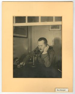 Roy Howard portrait with telephone