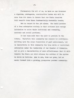 "Notes for Remarks at Chamber of Commerce Banquet. June 14, 1945
