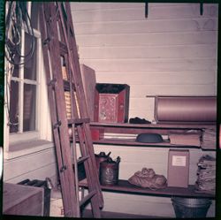 Interior with shelves and ladder