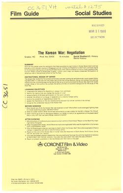 The Korean War: Negotiation