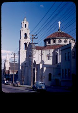 Mission Dolores Church from 16th St. west of Dolores St.