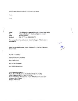 Email from Al Felzenberg to Sharon McCarter re NY Times SEE BELOW, April 1, 2004, 1:09 PM