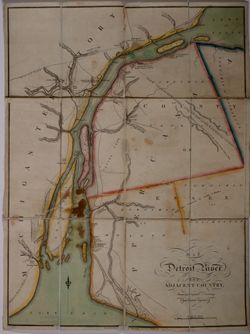 Map of Detroit River and Adjacent Country, From an Original Drawing by a British Engineer.