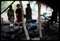 Rest in the shade of the Selega road workers' kitchen