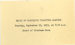 Halls of Residence Committee, 1953-1954