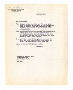 10 June 1952: To: Aubrey A. Graves. From: Roy W. Howard.