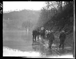 Mules and riders returning from water test, near Pineville, Ky.