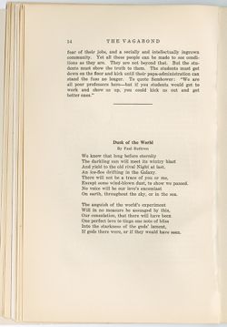 "Dusk of the World," [A Poem], Paul Ruthven