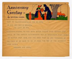 1936: To: Mr. & Mrs. Roy W. Howard. From: Jack R. Howard.