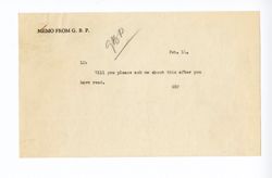 29 January 1936: To: George B. Parker. From: Roy W. Howard.