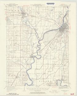 Indiana-Illinois, Vincennes quadrangle : topography [1944 printing without vegetation]