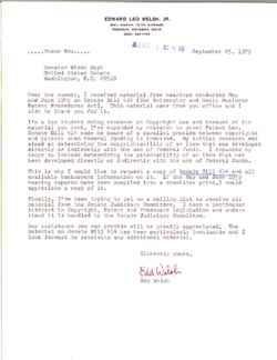 Letter from Edd Welsh to Birch Bayh, September 25, 1979