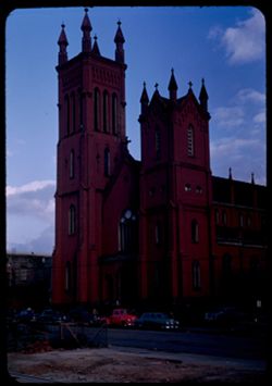 Old red church at Hunter and Central Ave.  Atlanta. Built in 1869