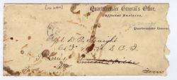 1865, Nov. 14. Envelope from Quartermaster General's Office, postmarked