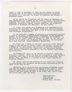 12: Memorial Resolution for Hanne J. Hicks, ca. 20 December 1966
