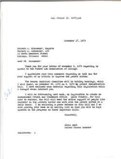 Letter from Birch Bayh to Richard Alexander, November 27, 1979