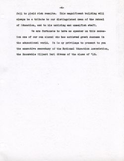 "Address at the Dedication of the University School" -Indiana University, Bloomington June 13, 1938