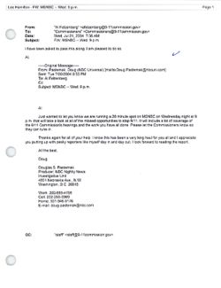 Email from Al Felzenberg to Commissioners re FW: MSNBC -- Wed. 9 p.m., July 21, 2004, 7:36 AM