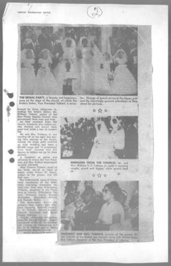 News Clipping of W.V.S. Tubman Jr. Marriage, 1961, undated