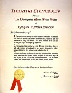 Indiana University. Distinguished Alumni Service Award, for outstanding achievement as an artist.