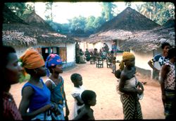 Women and children going about their activities