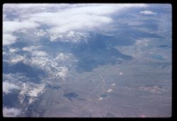 East edge of high Rockies from L.A. - Paris Air France 707 jet